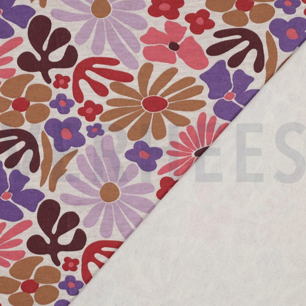 SWEAT MELANGE FLOWERS LICHT SAND #4
