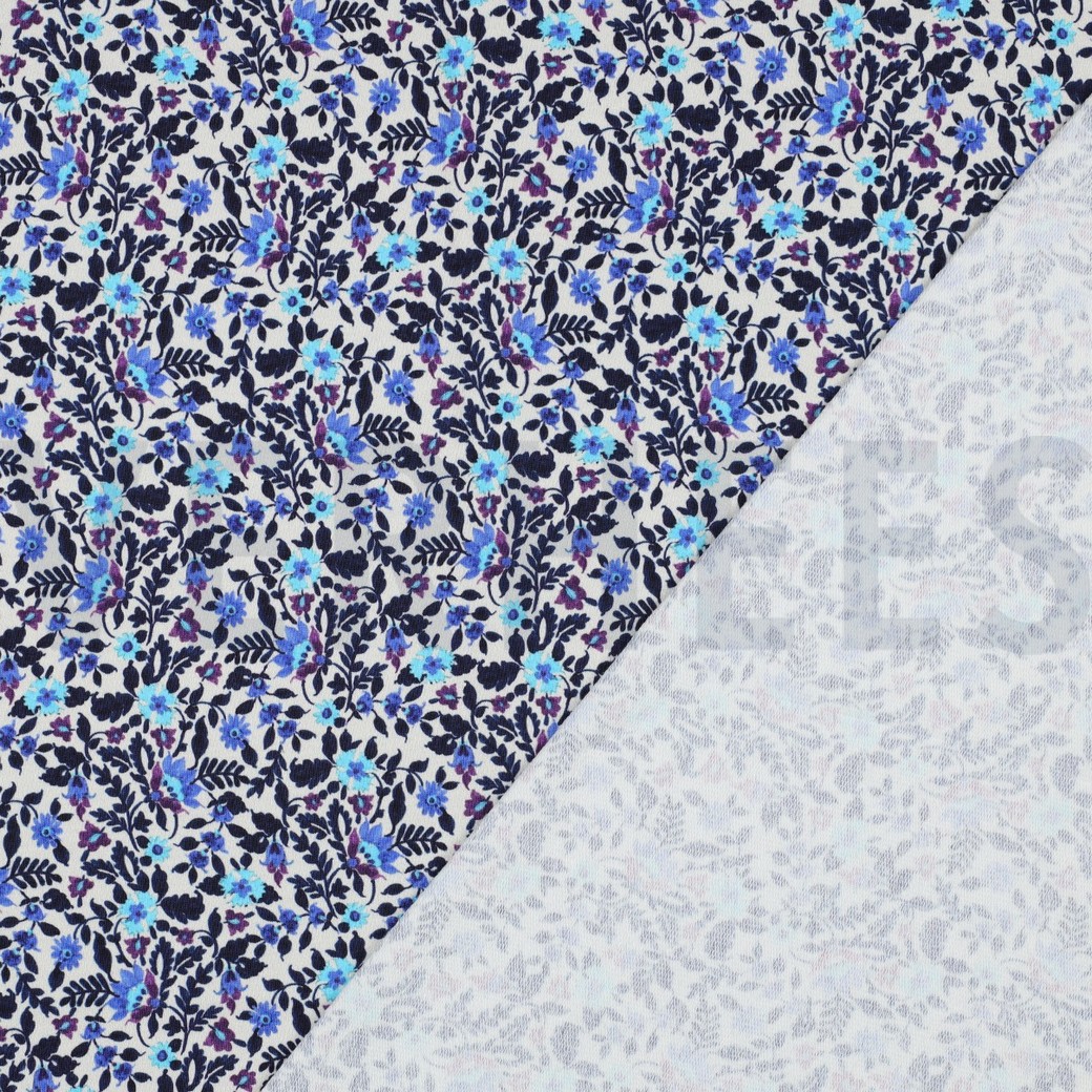 FRENCH TERRY DIGITAL FLOWERS OFF-WHITE #4