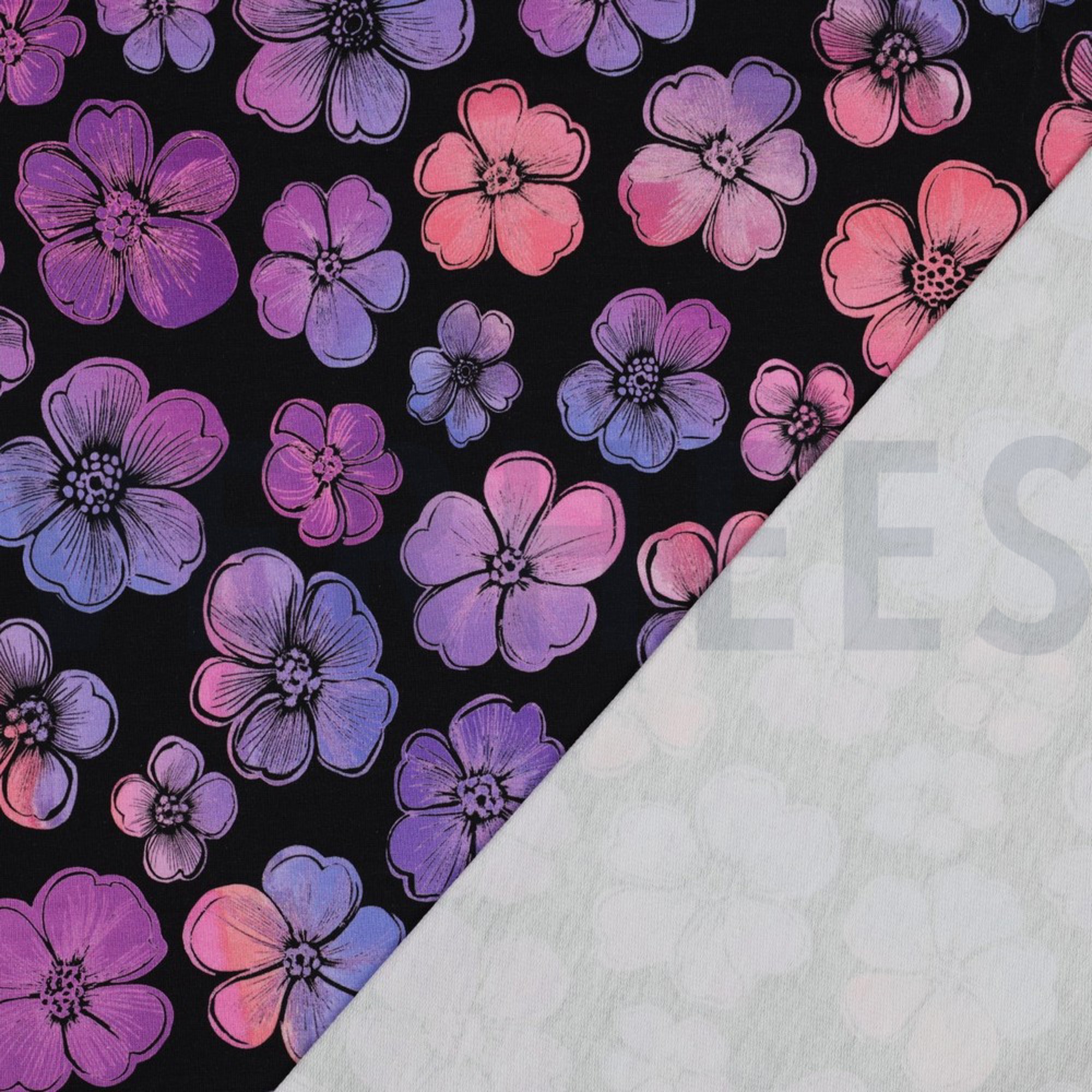 FRENCH TERRY DIGITAL FLOWERS NAVY (high resolution) #4