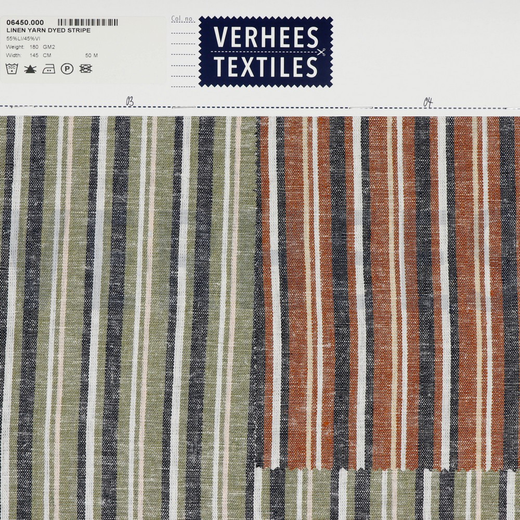 LINEN YARN DYED STRIPE RUST (high resolution) #4