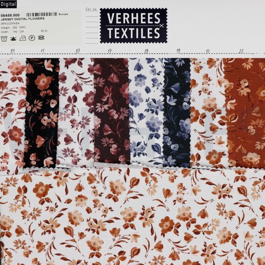 JERSEY DIGITAL BLUMEN COGNAC #7