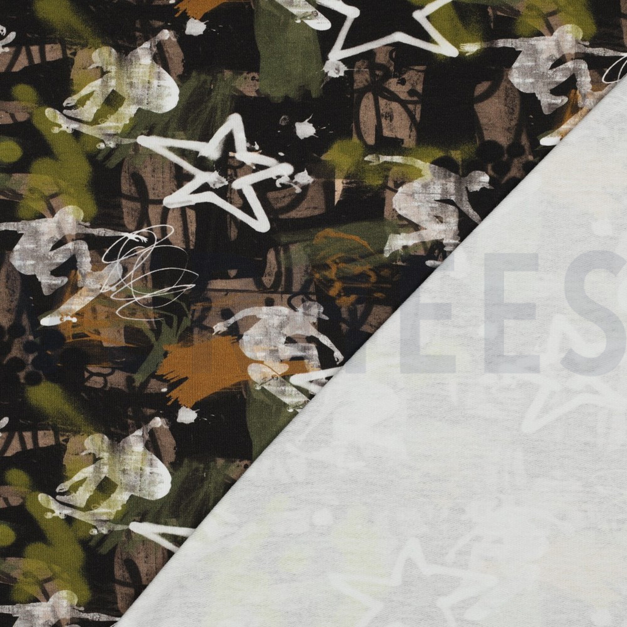FRENCH TERRY DIGITAL GRAFFITI ARMY GREEN (high resolution) #4