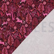 FRENCH TERRY DIGITAL FOREST ANIMALS BORDEAUX (thumbnail) #4