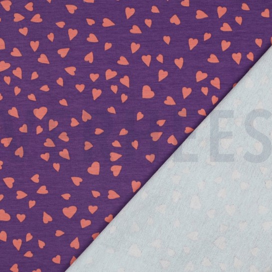 FRENCH TERRY DOGS AND HEARTS PURPLE #7