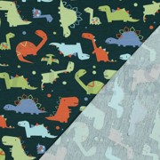 FRENCH TERRY DINOSAURS DARK GREEN (thumbnail) #4