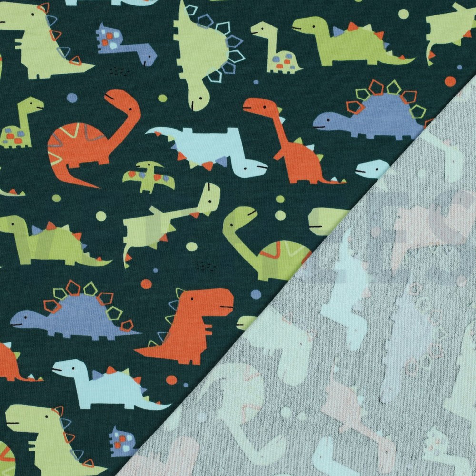 FRENCH TERRY DINOSAURS DARK GREEN (high resolution) #4
