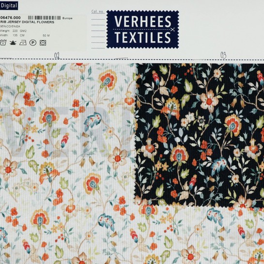 RIB JERSEY DIGITAAL BLOEMEN WIT #7