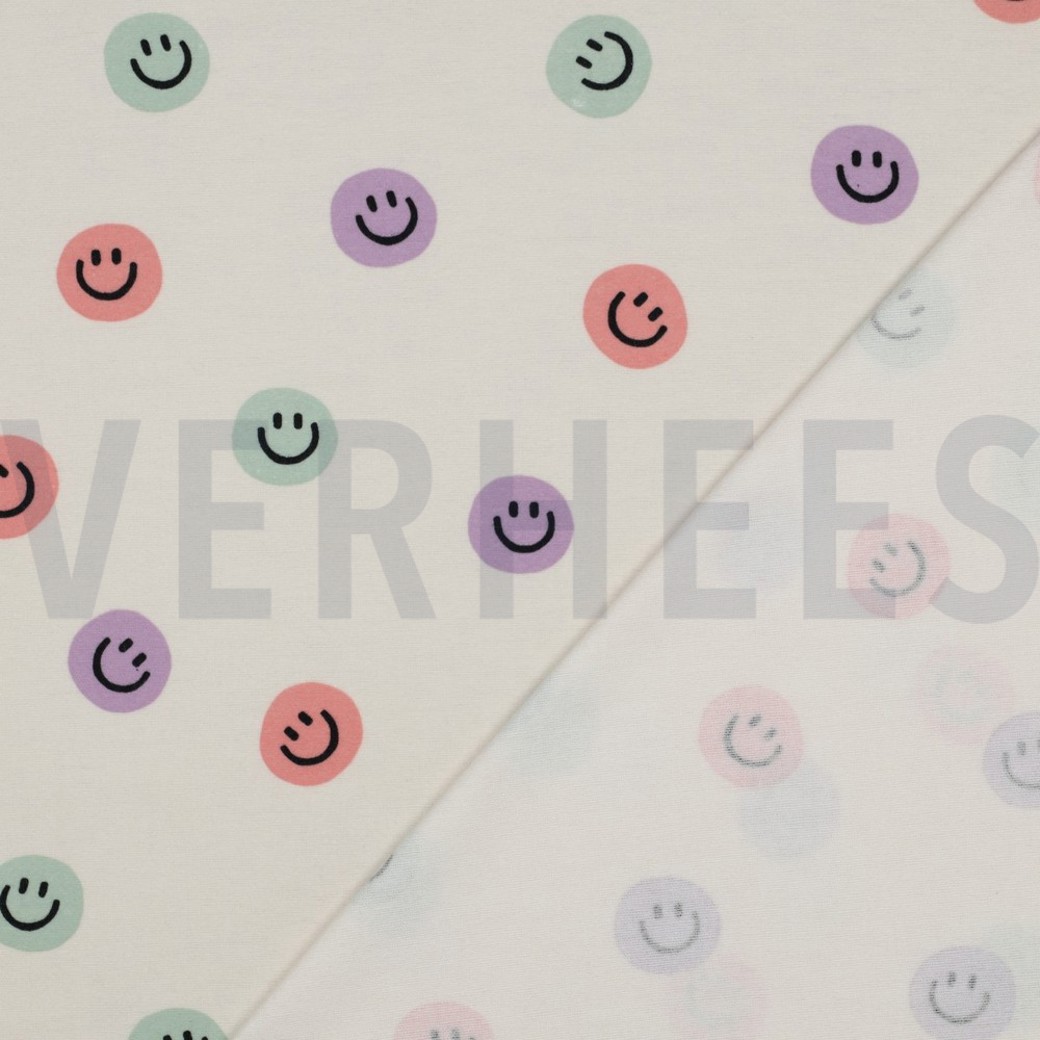 FLANNEL HAPPY FACES OFF-WHITE / LILAC #4