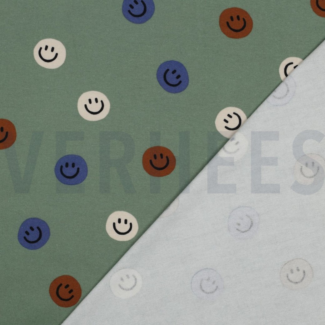 FLANNEL HAPPY FACES ARMY GREEN #4