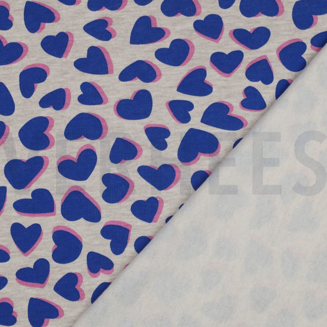 SWEAT MELANGE HEARTS BLUE #4