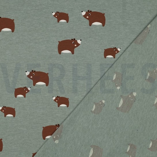 JERSEY MELANGE BEARS DARK MINT #7