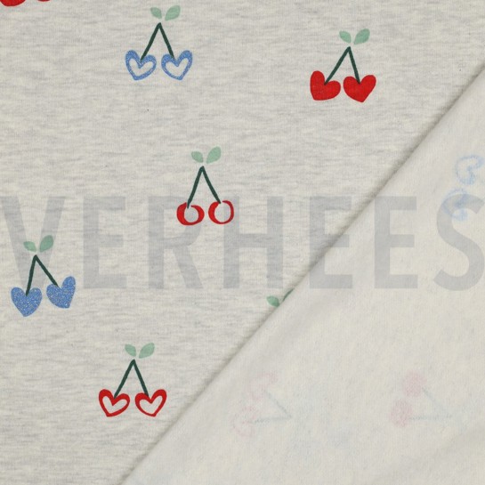 SWEAT MELANGE GLITTER CHERRIES ECRU #7