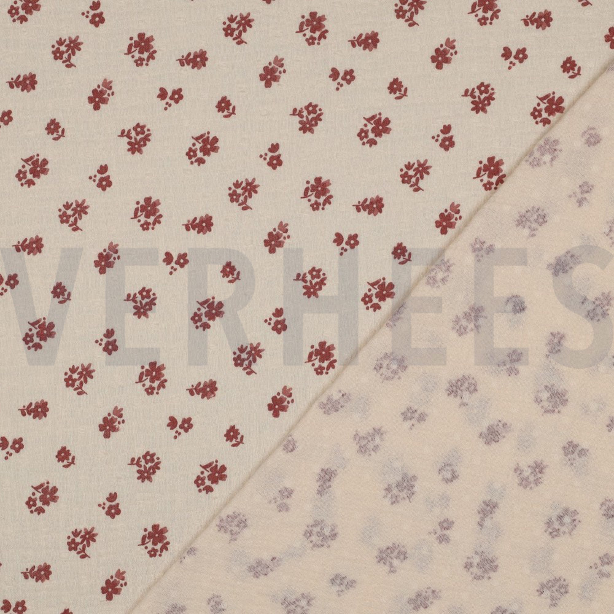DOUBLE GAUZE DOBBY FLOWERS PEACH (high resolution) #4