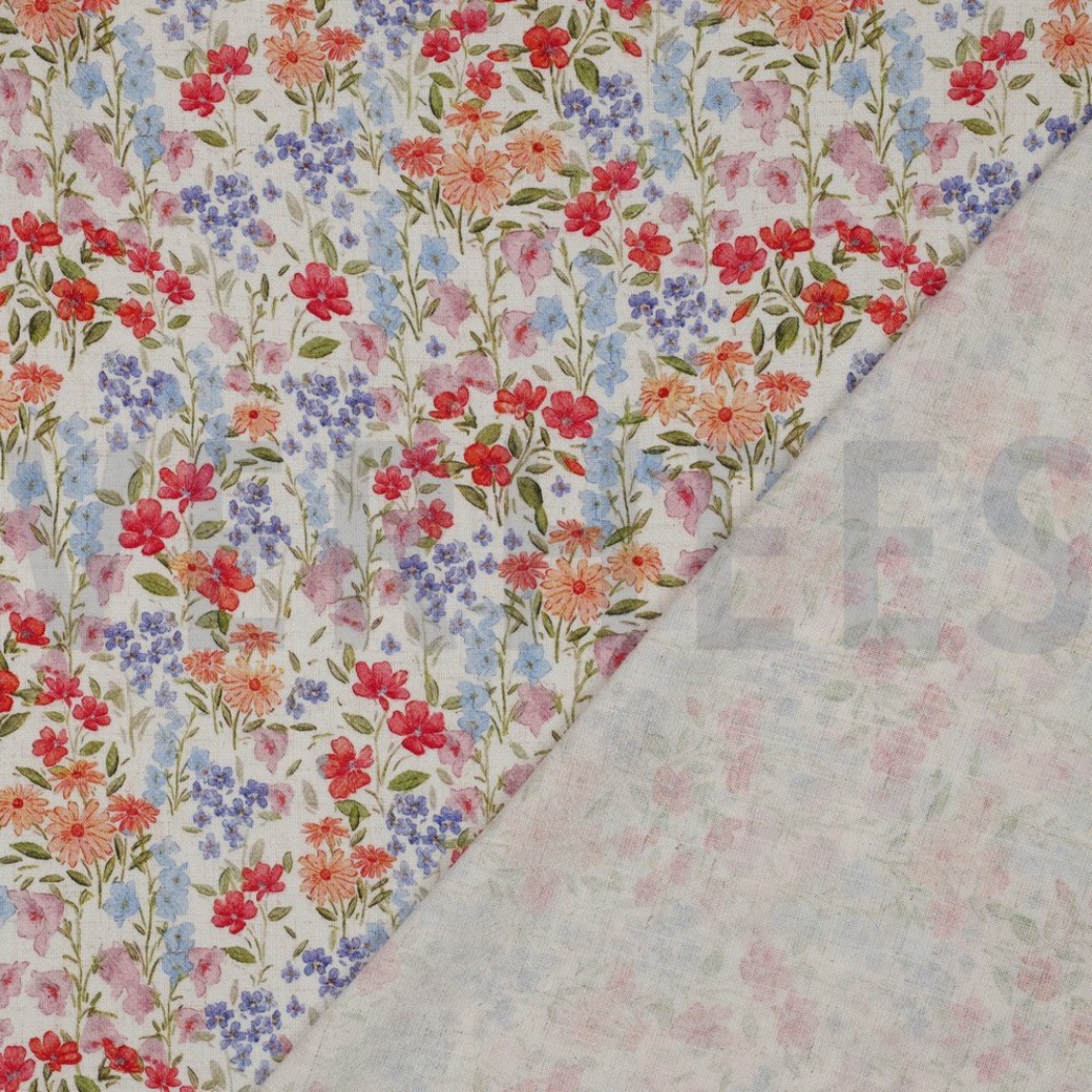 LINEN VISCOSE CREPE DIGITAL FLOWERS OFF-WHITE #4
