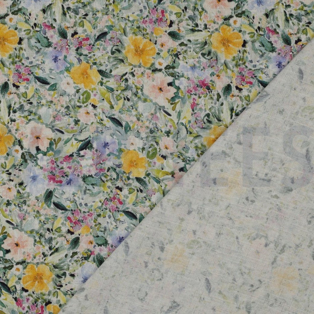 LINEN VISCOSE CREPE DIGITAL FLOWERS MULTICOLOUR #4