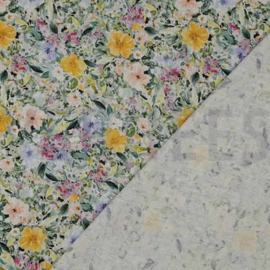 LINEN VISCOSE CREPE DIGITAL FLOWERS MULTICOLOUR #7