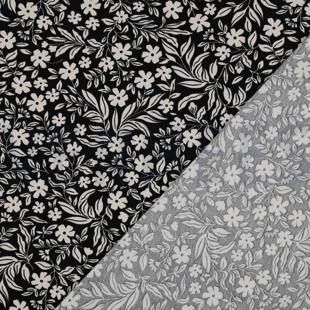 JERSEY FLOWERS BLACK #4