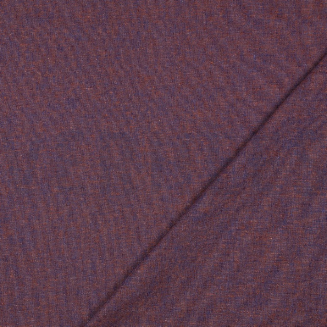 LINEN COTTON YARN DYED BLUE / BROWN #4