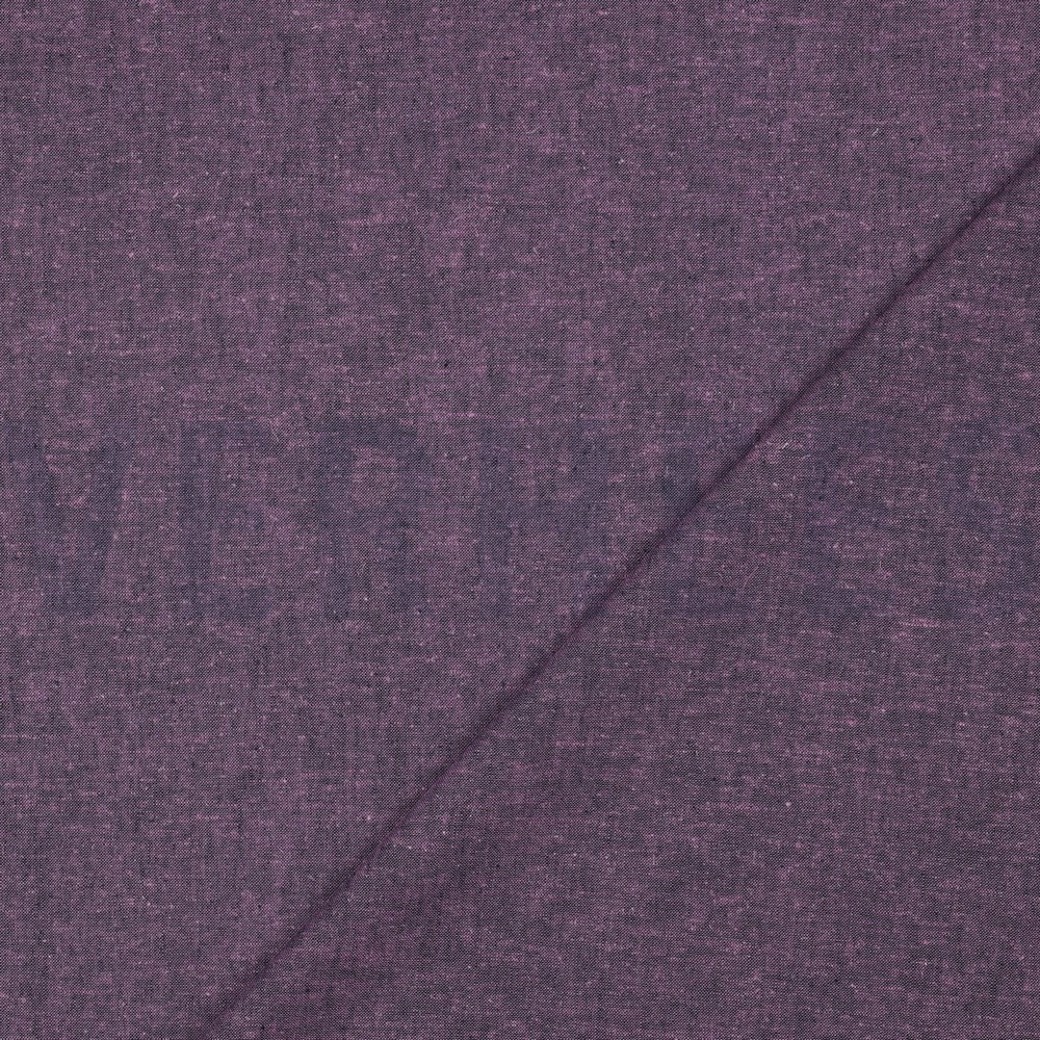 LINEN COTTON YARN DYED PURPLE / NAVY #4