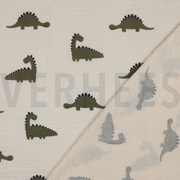 DOUBLE GAUZE GOTS NATURAL DINOSAURS NATURAL (thumbnail) #4