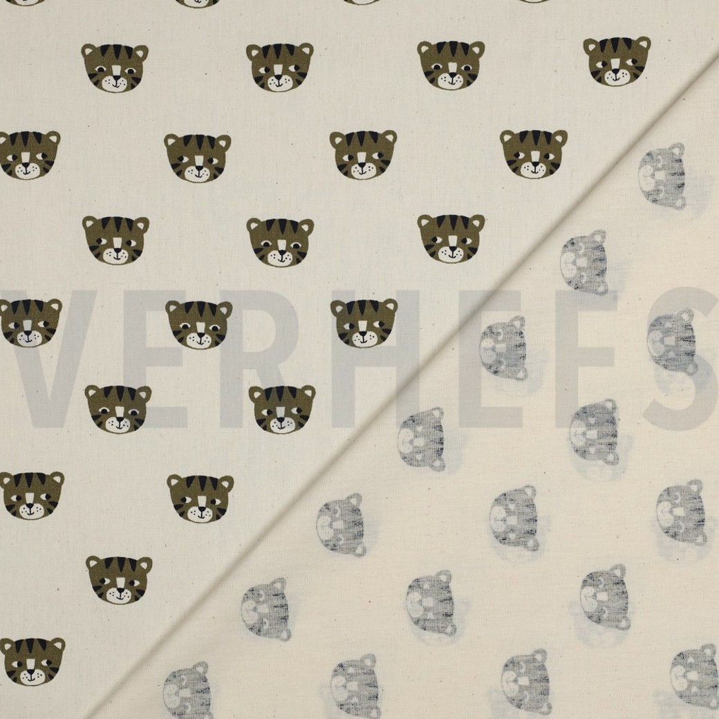 POPLIN GOTS NATURAL TIGERS NATURAL #4