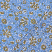 HANDCRAFTED BLOCK-PRINTED COTTON FLOWERS BLUE (thumbnail) #4