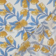 HANDCRAFTED BLOCK-PRINTED COTTON LEMONS WHITE (thumbnail) #4