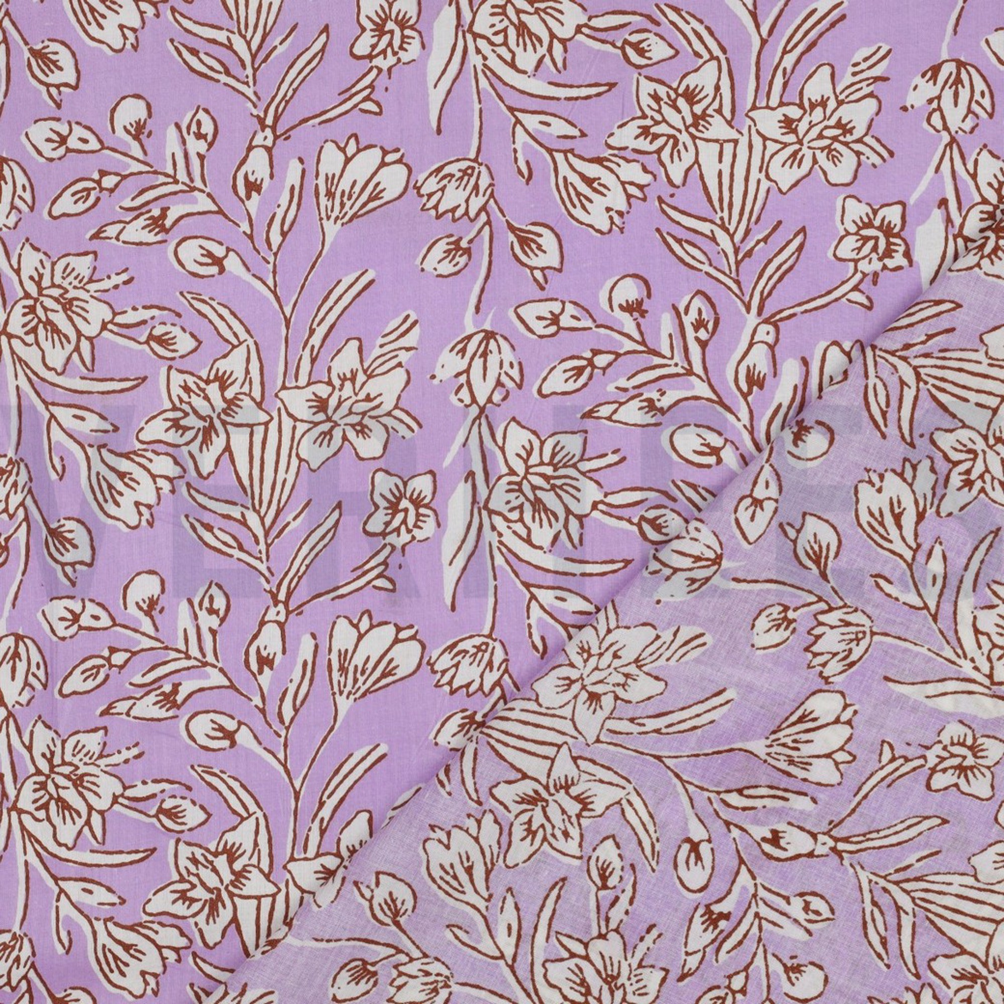 HANDCRAFTED BLOCK-PRINTED COTTON FLOWERS LILAC (high resolution) #4