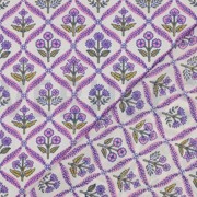 HANDCRAFTED BLOCK-PRINTED COTTON FLOWERS WHITE (thumbnail) #4