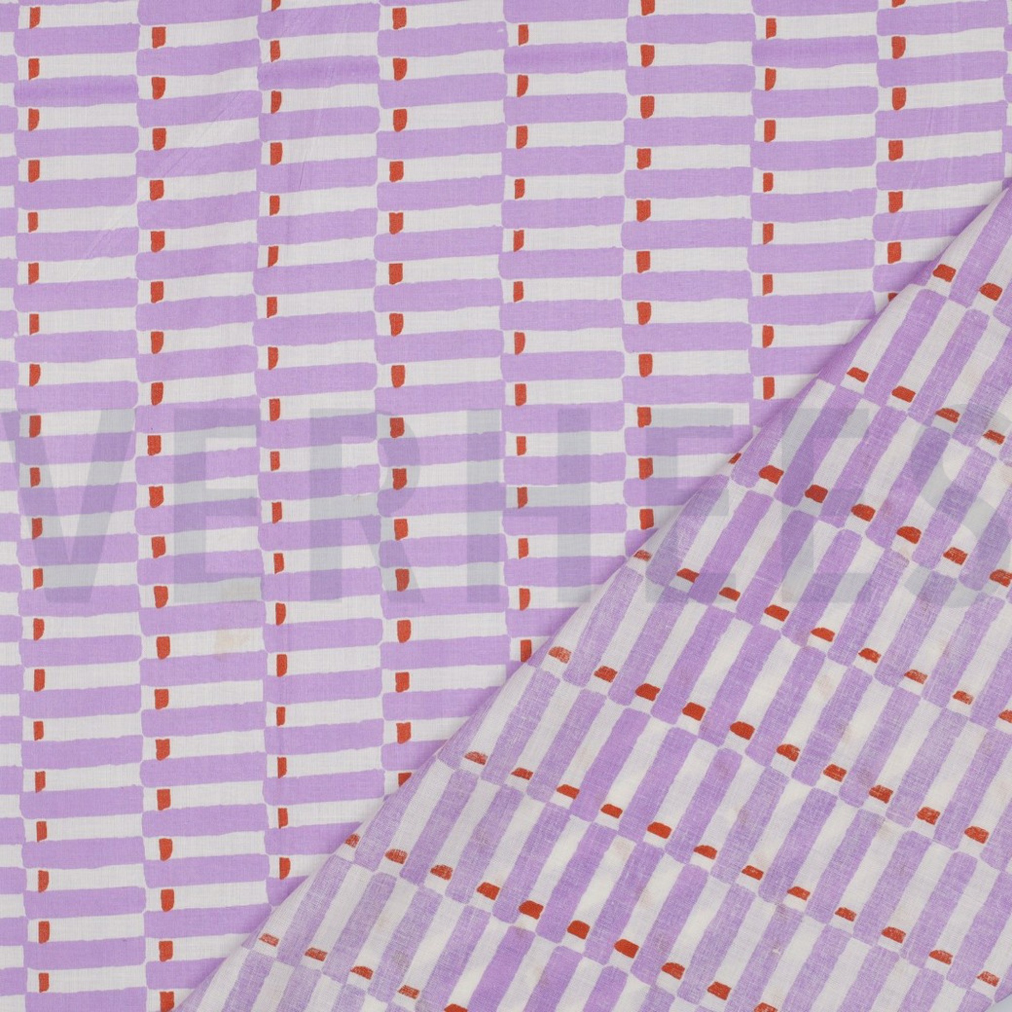 HANDCRAFTED BLOCK-PRINTED COTTON GEOMETRIC LILAC (high resolution) #4