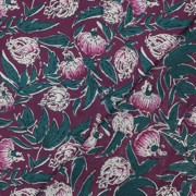 HANDCRAFTED BLOCK-PRINTED COTTON FLOWERS AUBERGINE (thumbnail) #4