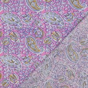 HANDCRAFTED BLOCK-PRINTED COTTON PAISLEY PINK (thumbnail) #4
