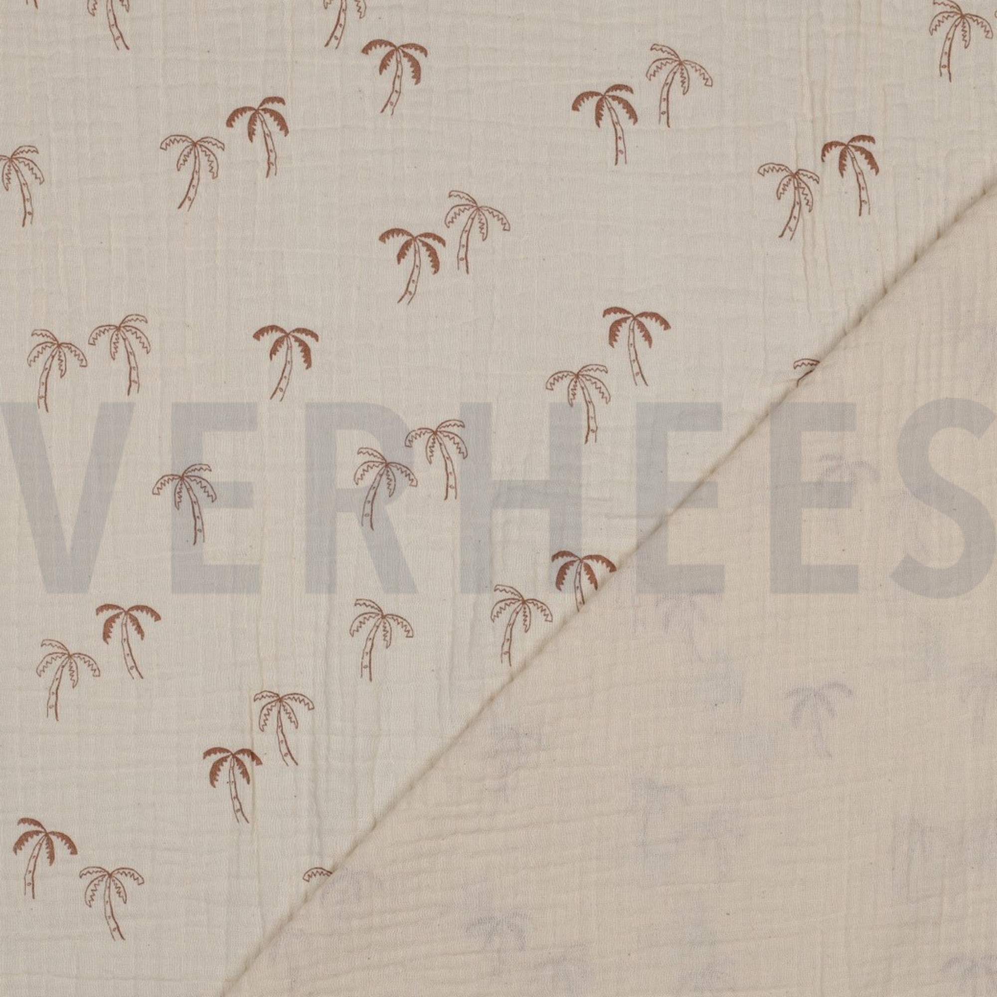 DOUBLE GAUZE GOTS NATURAL PALMTREES NATURAL (high resolution) #4