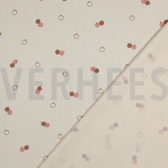 POPLIN GOTS NATURAL APPLES NATURAL #7