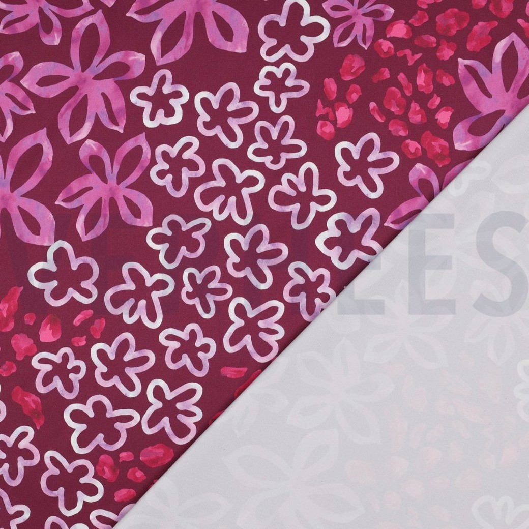 ROYAL MICRO SATIN DIGITAL ABSTRACT BORDEAUX #4