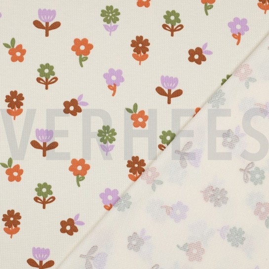 WAFFLE JERSEY FLOWERS OFFWHITE #7