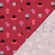 WAFFLE JERSEY FLOWERS DARK RED (thumbnail) #4