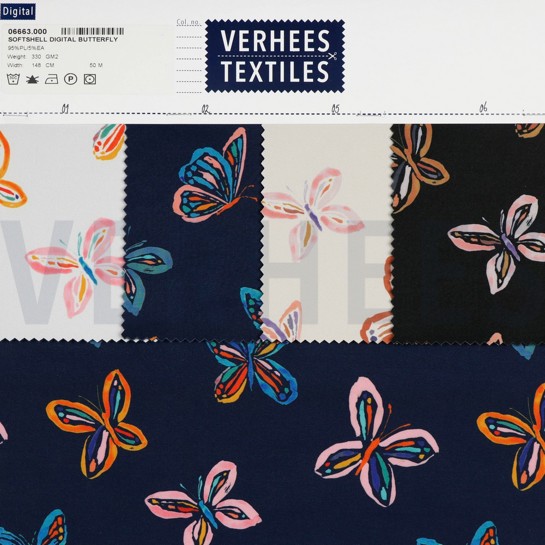 SOFTSHELL DIGITAL BUTTERFLIES WHITE #7