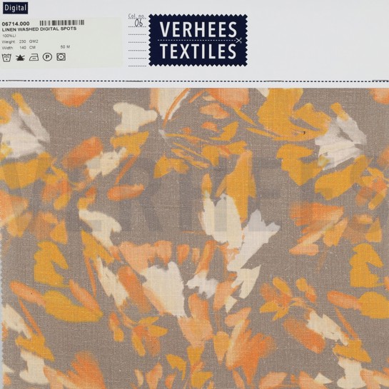 LEINEN GEWASCHEN DIGITAL PUNKTE TAUPE #7