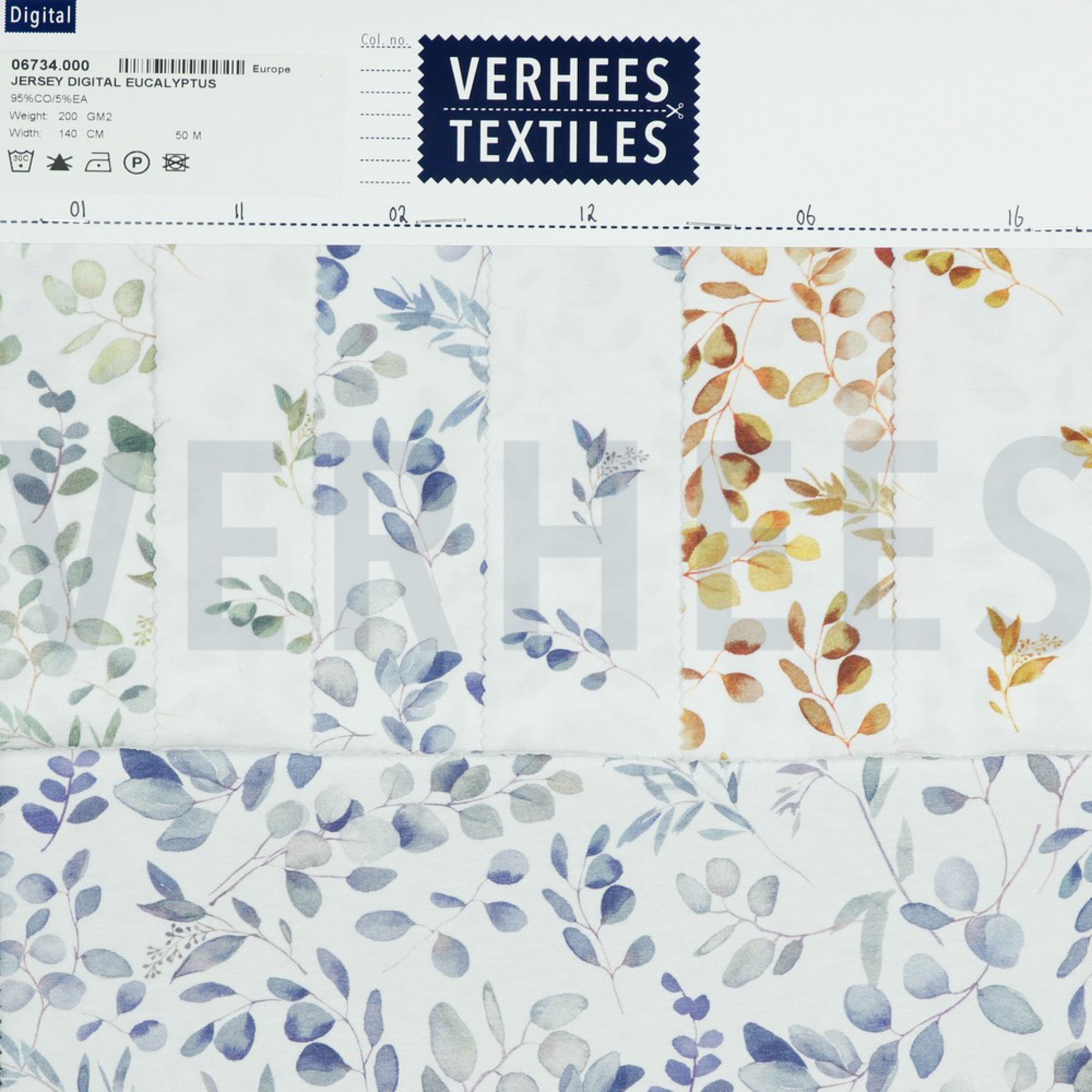 JERSEY DIGITAL EUCALYPTUS WHITE/ BRIQUE (high resolution) #4