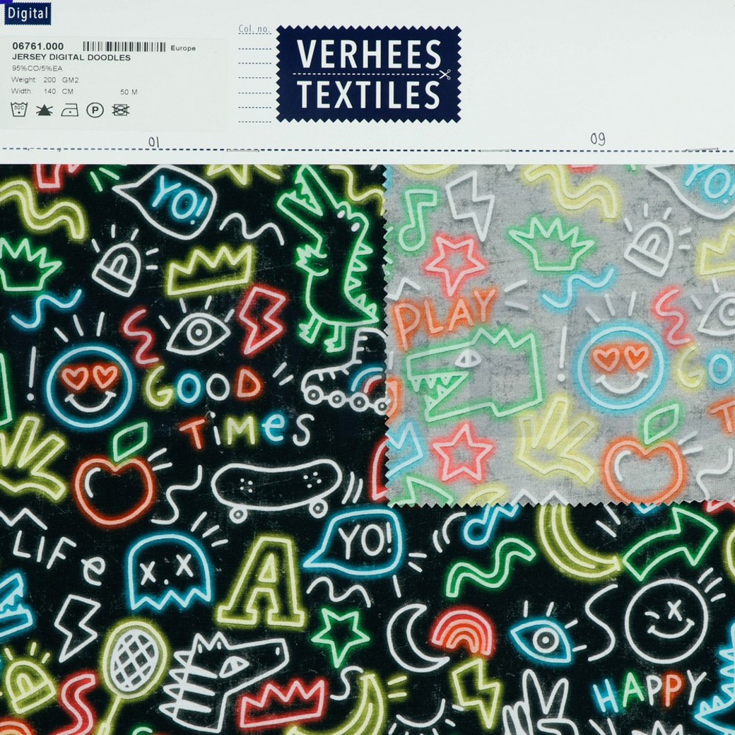 JERSEY DIGITAL DOODLES LIGHT GREY #4