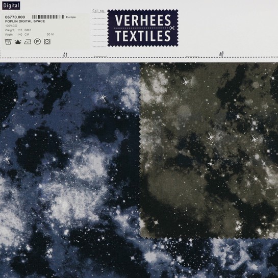 POPELINE DE COTON DIGITAL ESPACE BRUN FONCÉ #7