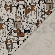 CANVAS LINEN LOOK DOGS NATURAL (thumbnail) #4