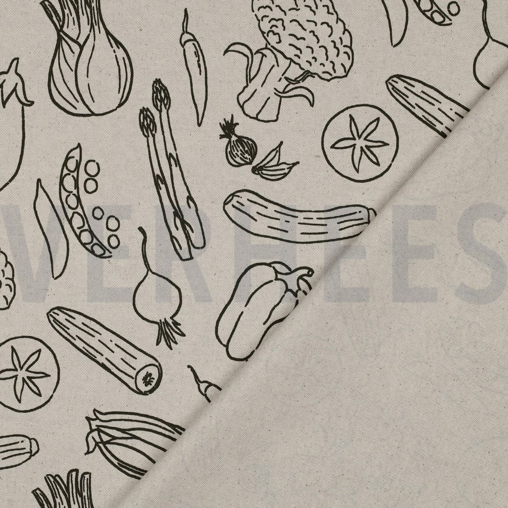 CANVAS LINEN LOOK VEGETABLES NATURAL #4