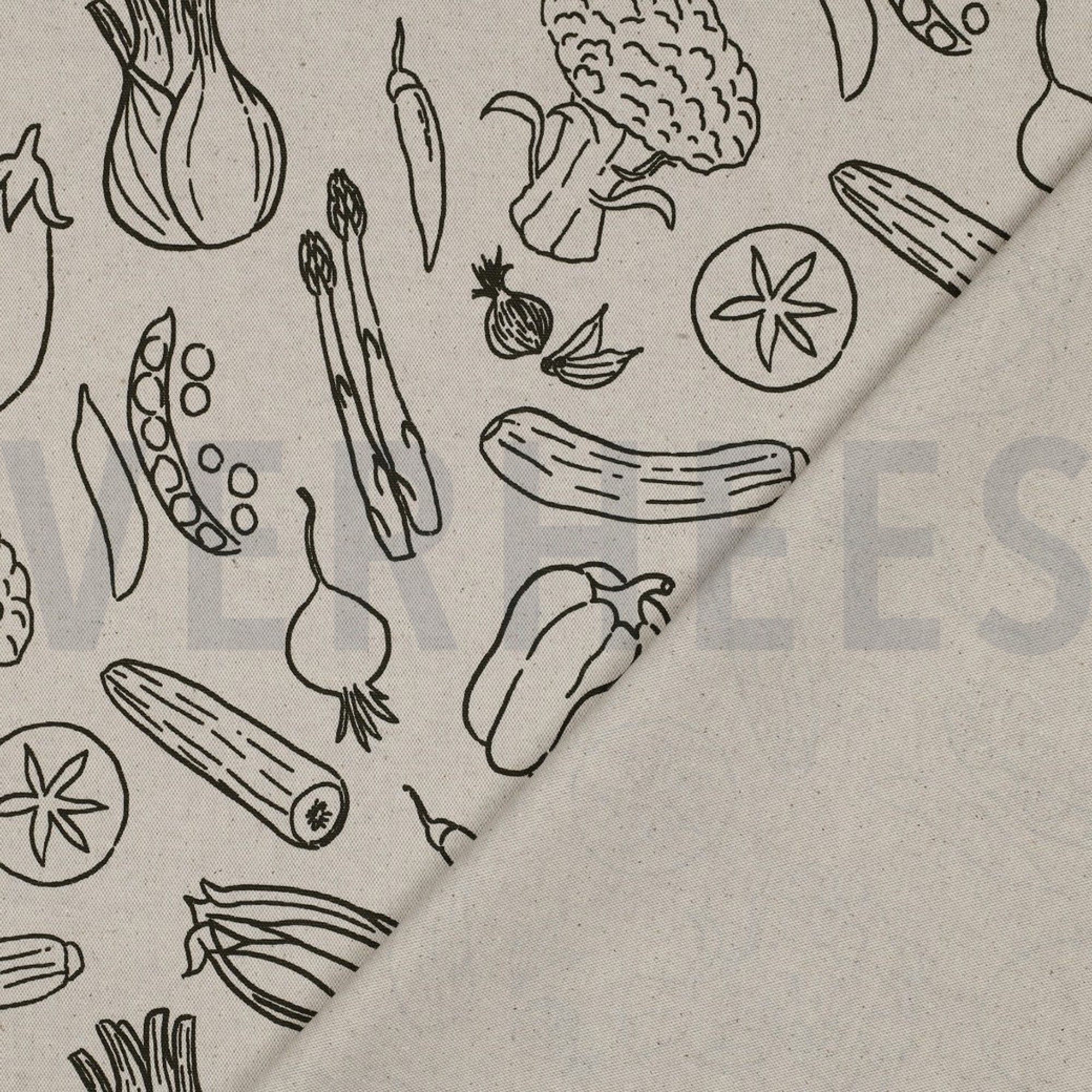 CANVAS LINEN LOOK VEGETABLES NATURAL (high resolution) #4