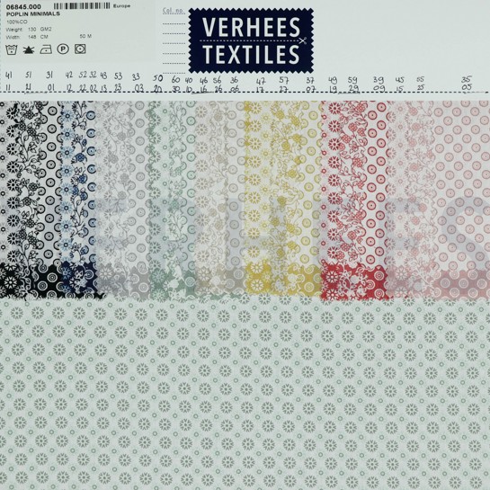 KATOENEN POPLIN MINIMALS WIT / GRIJS #7