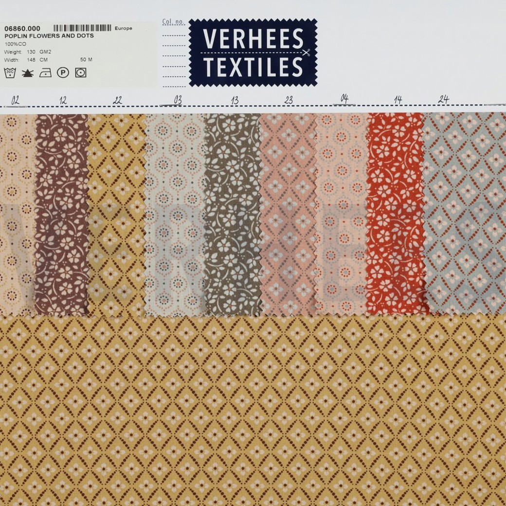 POPLIN FLOWERS AND DOTS POWDER #4