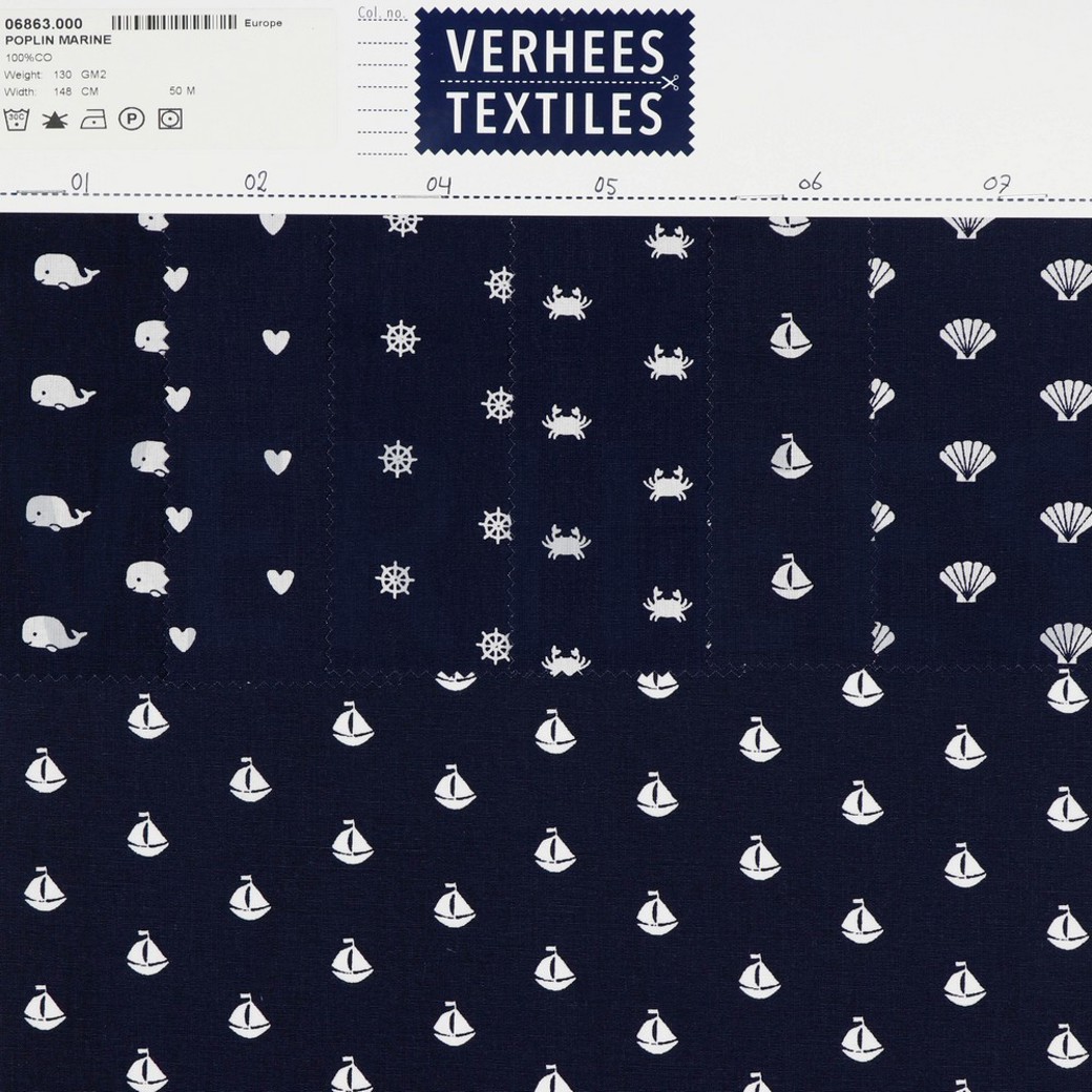 POPLIN MARINE NAVY #4