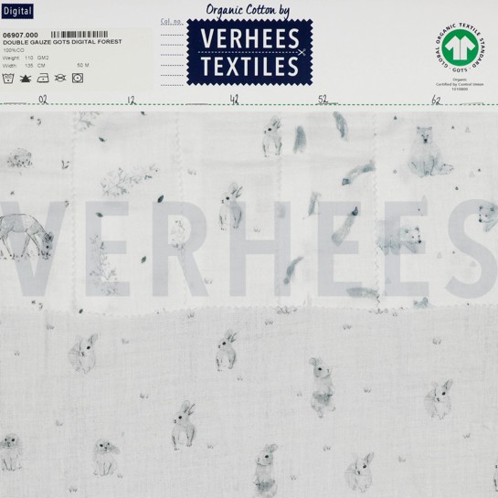 DOUBLE GAUZE GOTS DIGITAAL BOS WIT #7