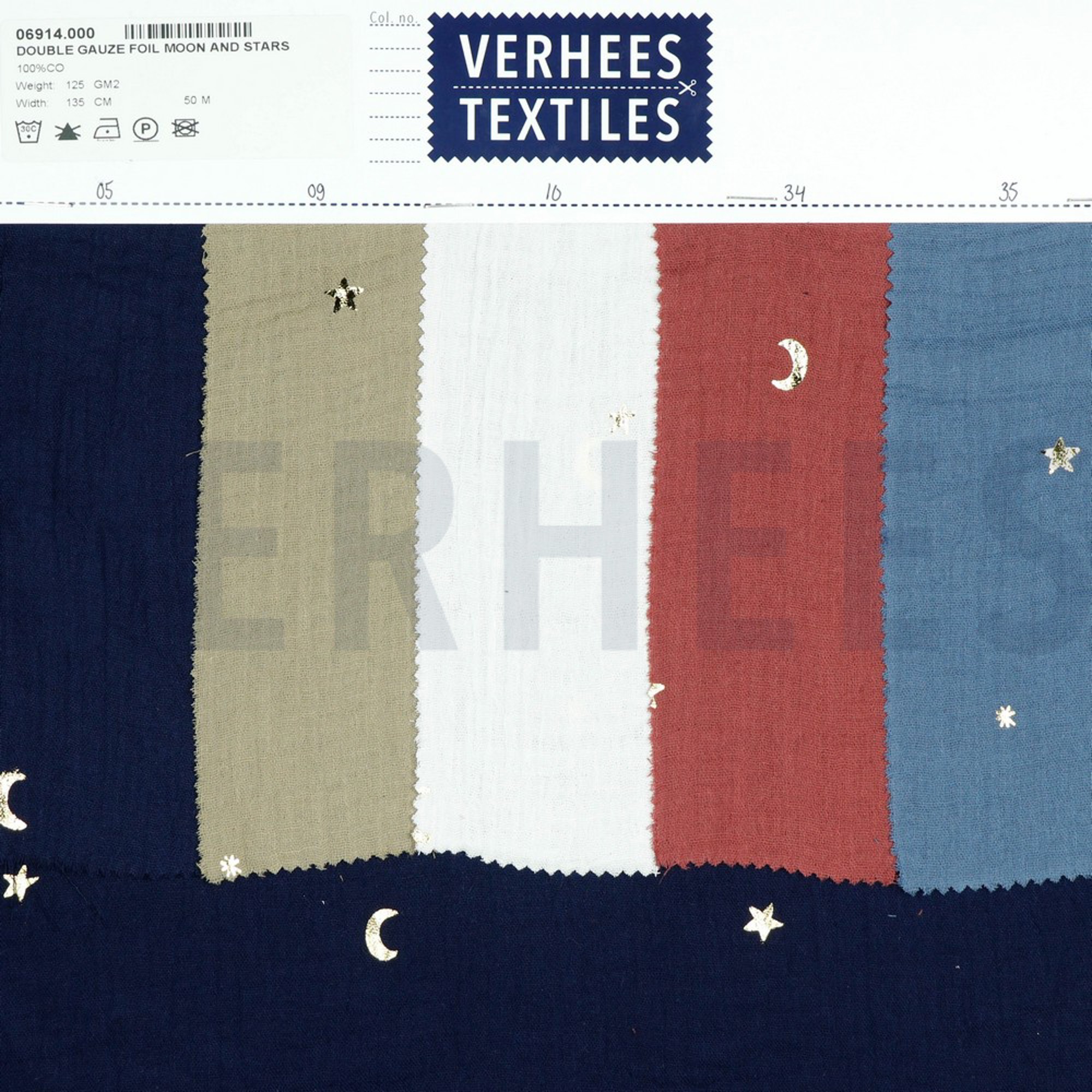 DOUBLE GAUZE FOIL MOON AND STARS TAUPE (high resolution) #4